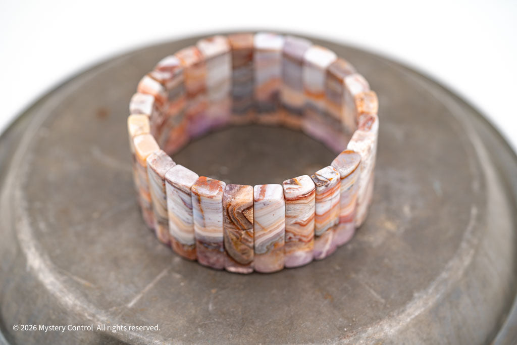 Amethyst Lace Agate Sculptural Bracelet