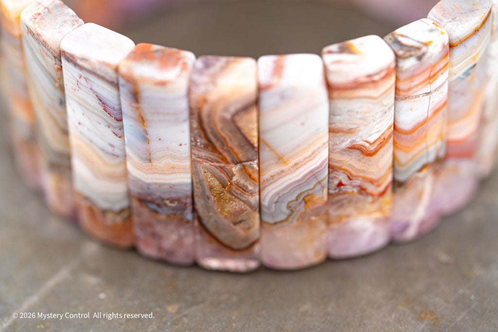 Amethyst Lace Agate Sculptural Bracelet