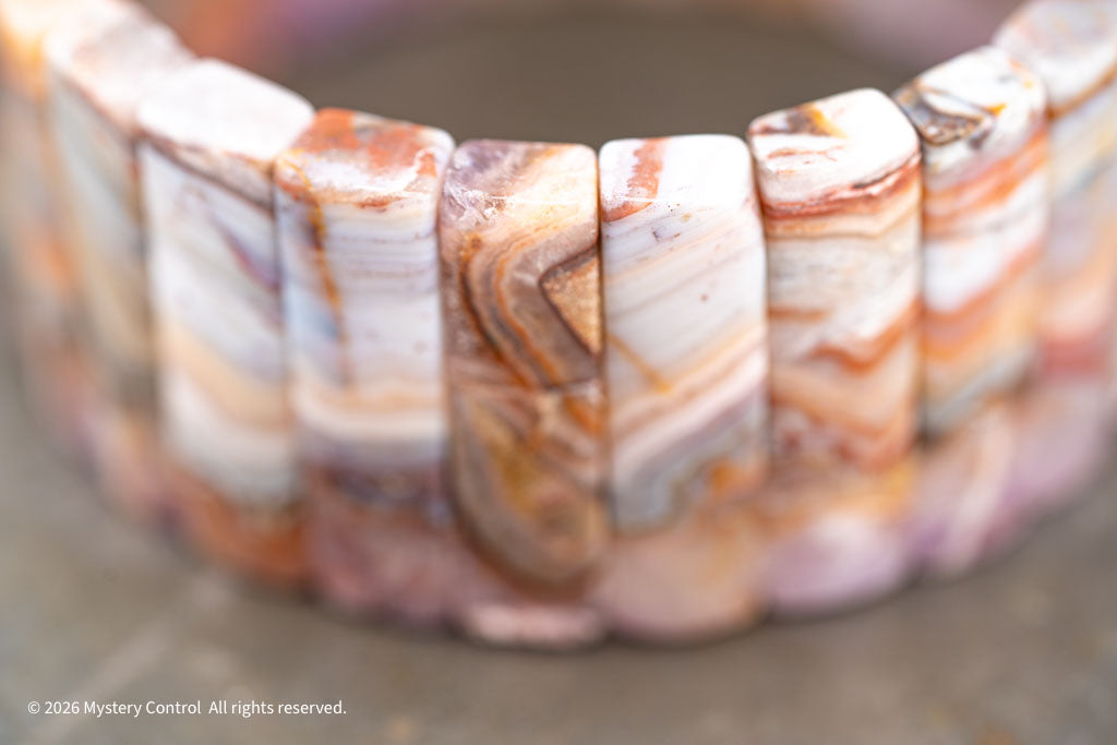 Amethyst Lace Agate Sculptural Bracelet