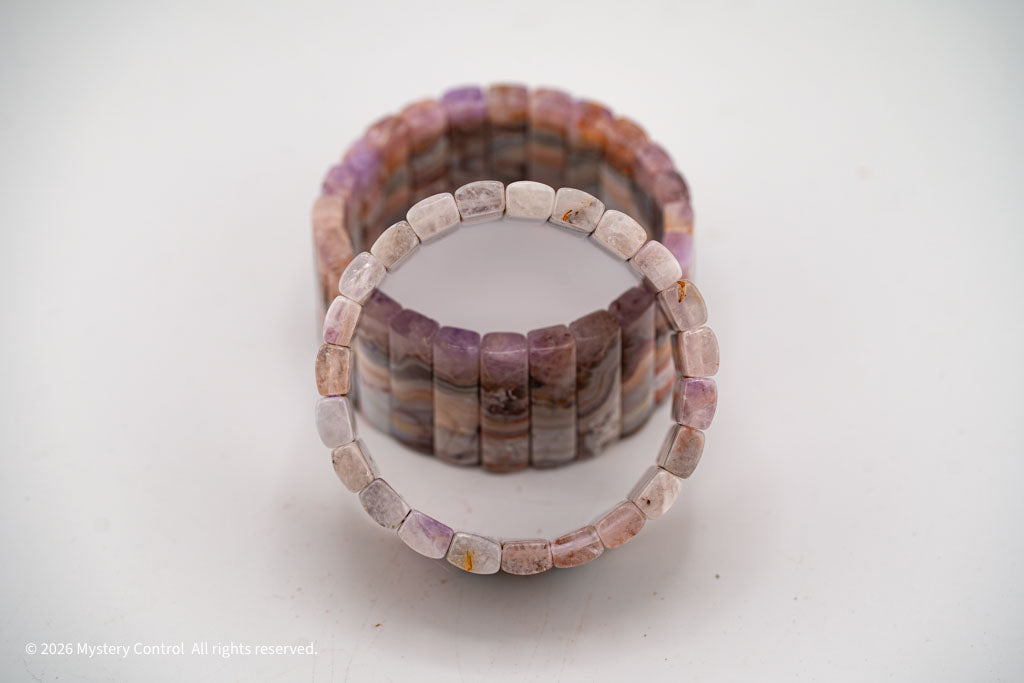 Amethyst Lace Agate Sculptural Bracelet
