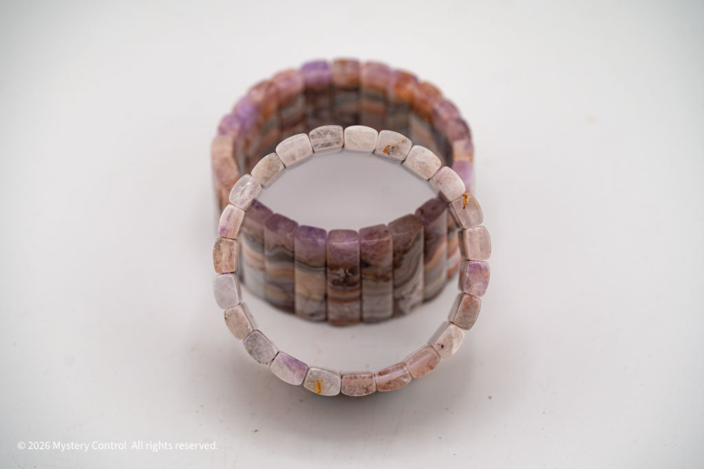 Amethyst Lace Agate Sculptural Bracelet