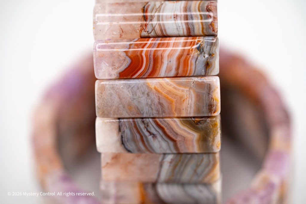 Amethyst Lace Agate Sculptural Bracelet