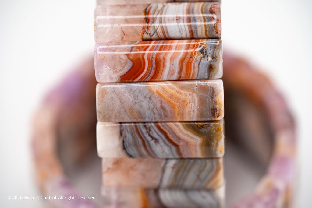 Amethyst Lace Agate Sculptural Bracelet