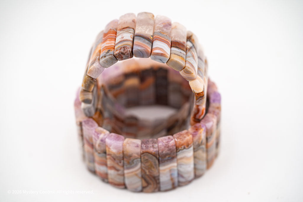 Amethyst Lace Agate Sculptural Bracelet
