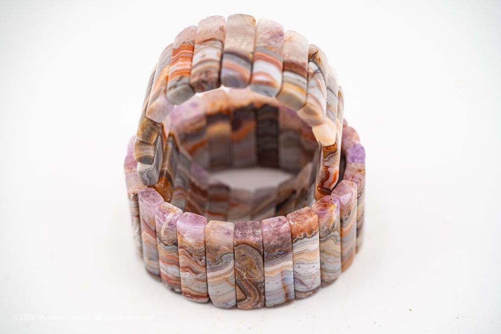 Amethyst Lace Agate Sculptural Bracelet