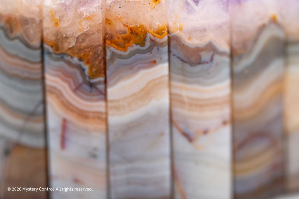 Amethyst Lace Agate Sculptural Bracelet