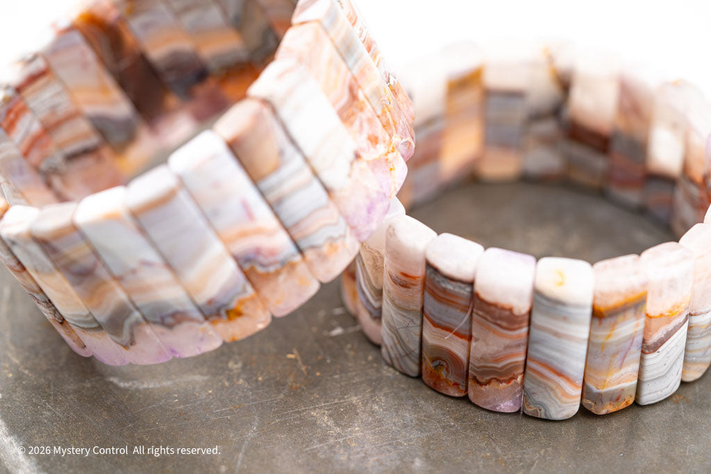 Amethyst Lace Agate Sculptural Bracelet