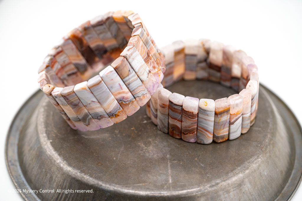 Amethyst Lace Agate Sculptural Bracelet