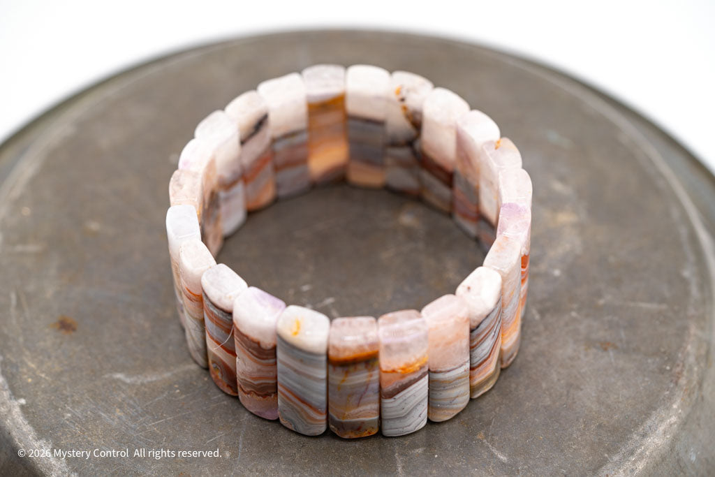 Amethyst Lace Agate Sculptural Bracelet