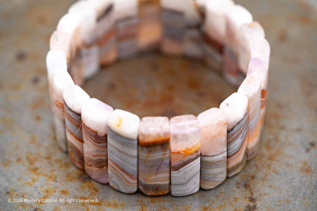 Amethyst Lace Agate Sculptural Bracelet