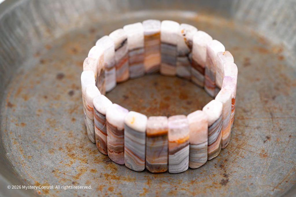 Amethyst Lace Agate Sculptural Bracelet
