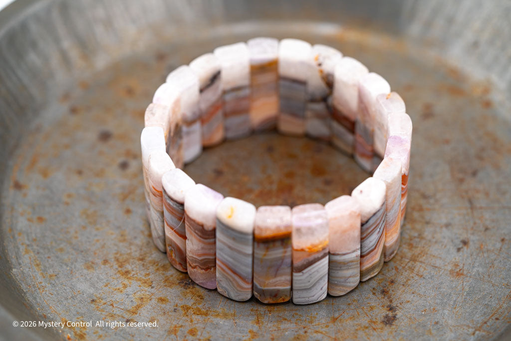 Amethyst Lace Agate Sculptural Bracelet