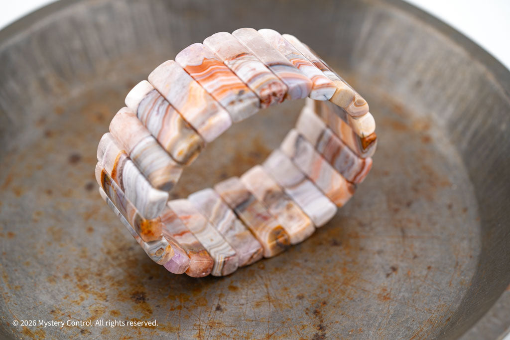 Amethyst Lace Agate Sculptural Bracelet