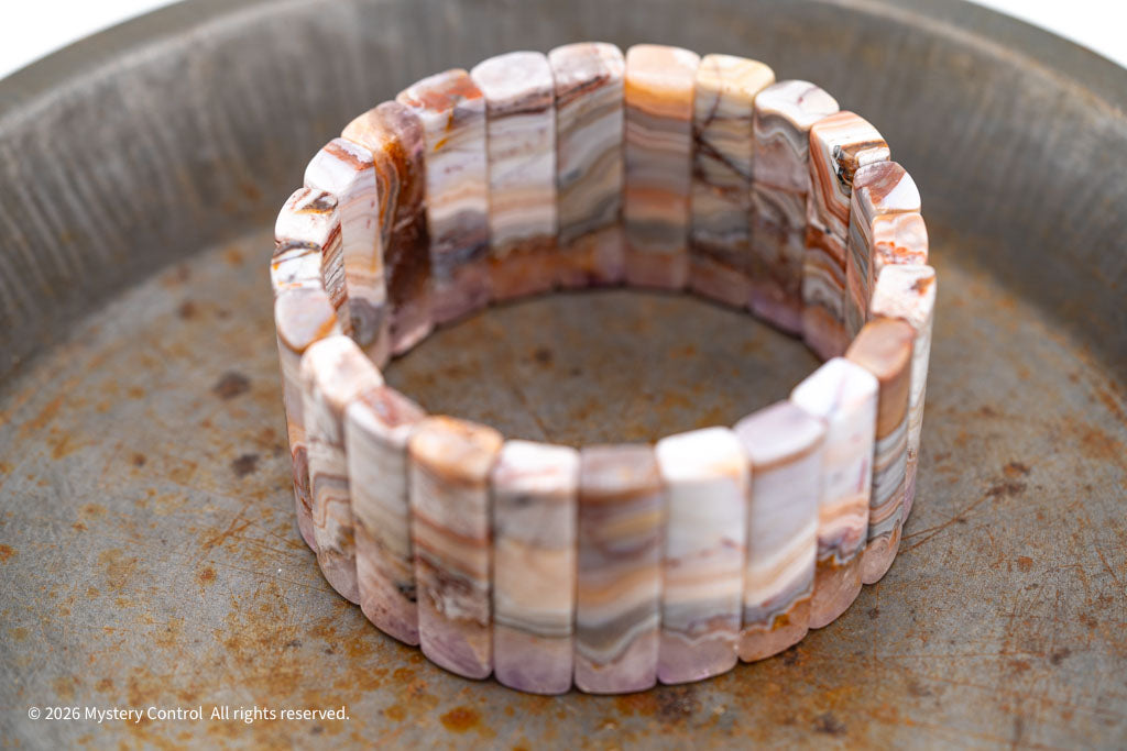 Amethyst Lace Agate Sculptural Bracelet