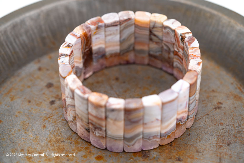 Amethyst Lace Agate Sculptural Bracelet