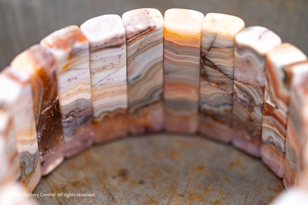 Amethyst Lace Agate Sculptural Bracelet