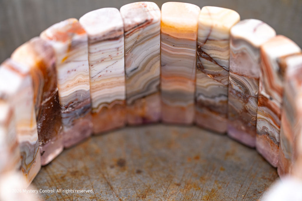 Amethyst Lace Agate Sculptural Bracelet