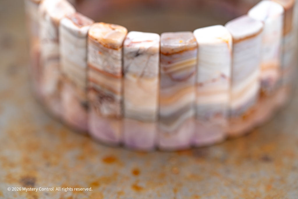 Amethyst Lace Agate Sculptural Bracelet
