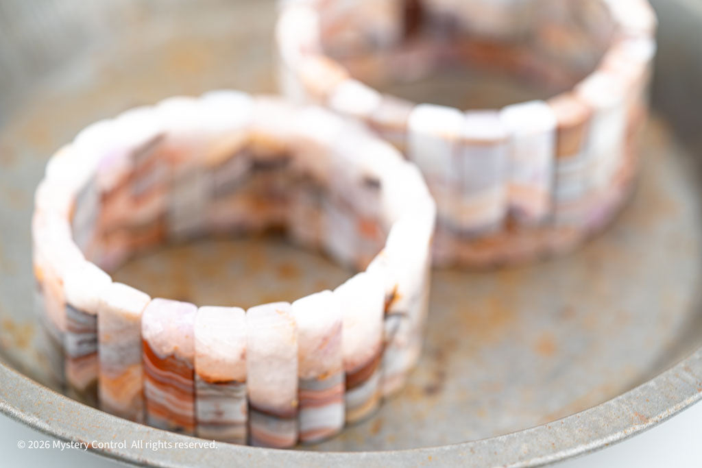 Amethyst Lace Agate Sculptural Bracelet