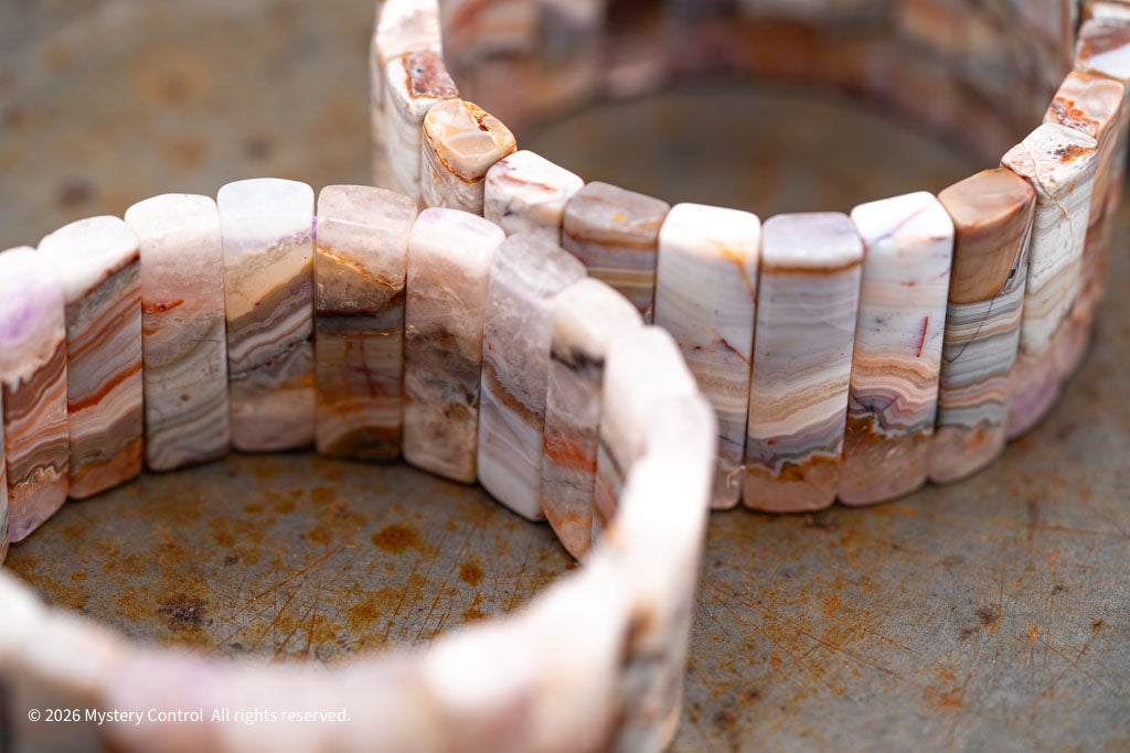 Amethyst Lace Agate Sculptural Bracelet
