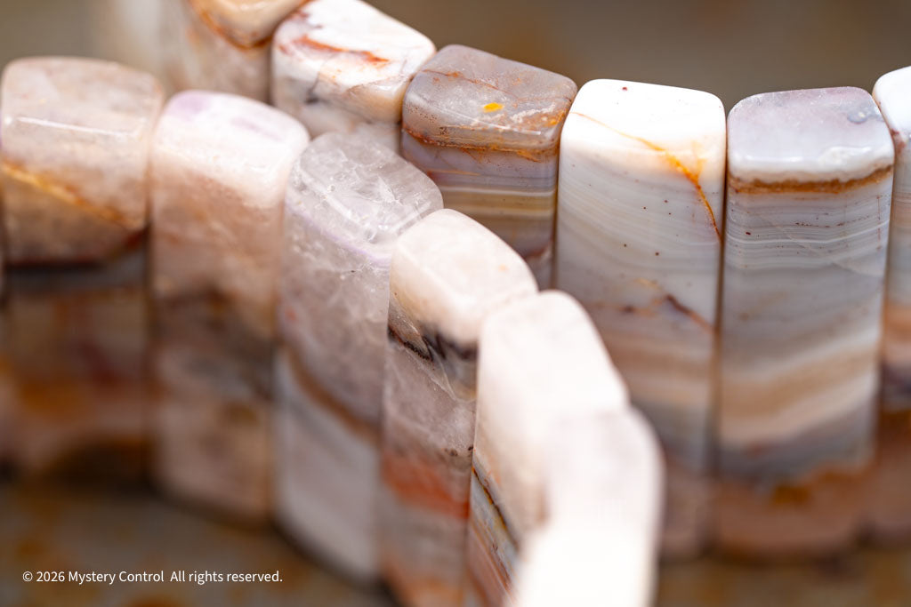 Amethyst Lace Agate Sculptural Bracelet