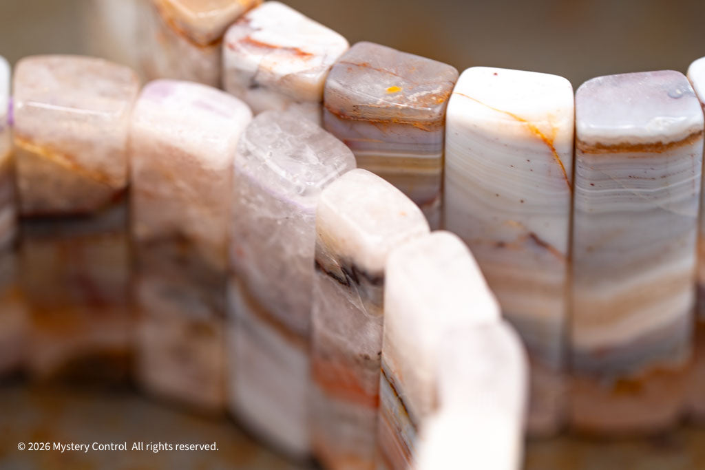 Amethyst Lace Agate Sculptural Bracelet