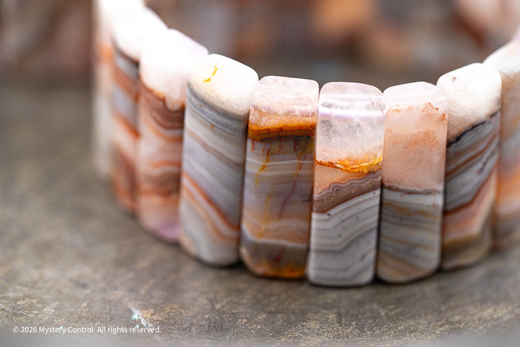 Amethyst Lace Agate Sculptural Bracelet