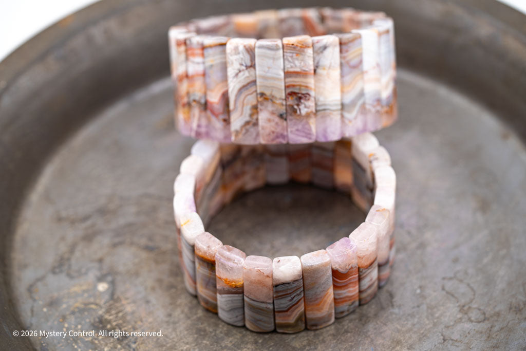 Amethyst Lace Agate Sculptural Bracelet