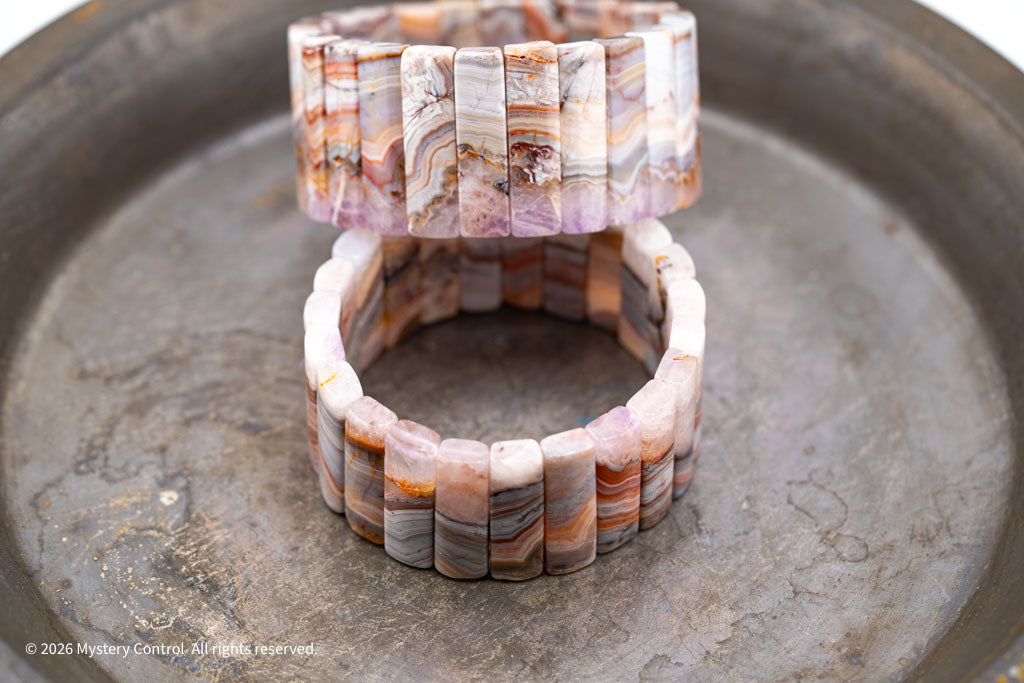 Amethyst Lace Agate Sculptural Bracelet