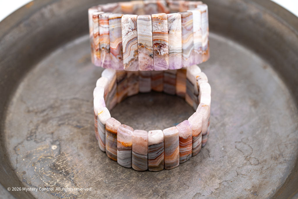 Amethyst Lace Agate Sculptural Bracelet