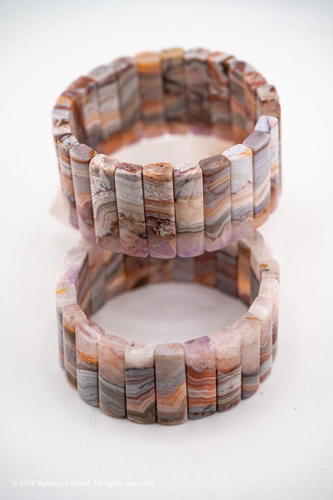 Amethyst Lace Agate Sculptural Bracelet