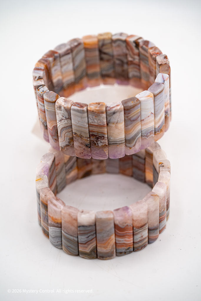 Amethyst Lace Agate Sculptural Bracelet