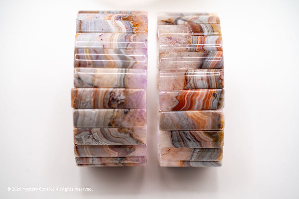 Amethyst Lace Agate Sculptural Bracelet