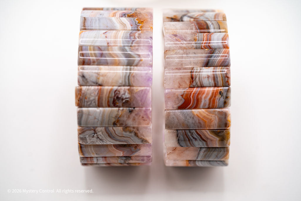 Amethyst Lace Agate Sculptural Bracelet