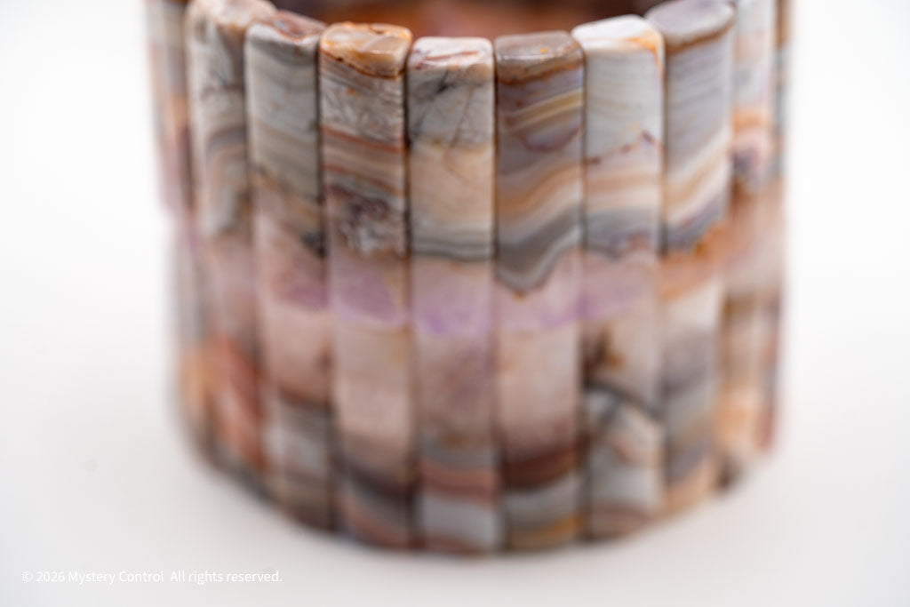 Amethyst Lace Agate Sculptural Bracelet