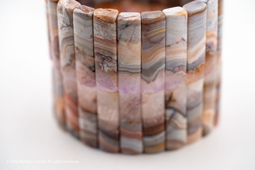 Amethyst Lace Agate Sculptural Bracelet