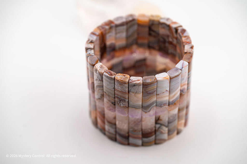 Amethyst Lace Agate Sculptural Bracelet