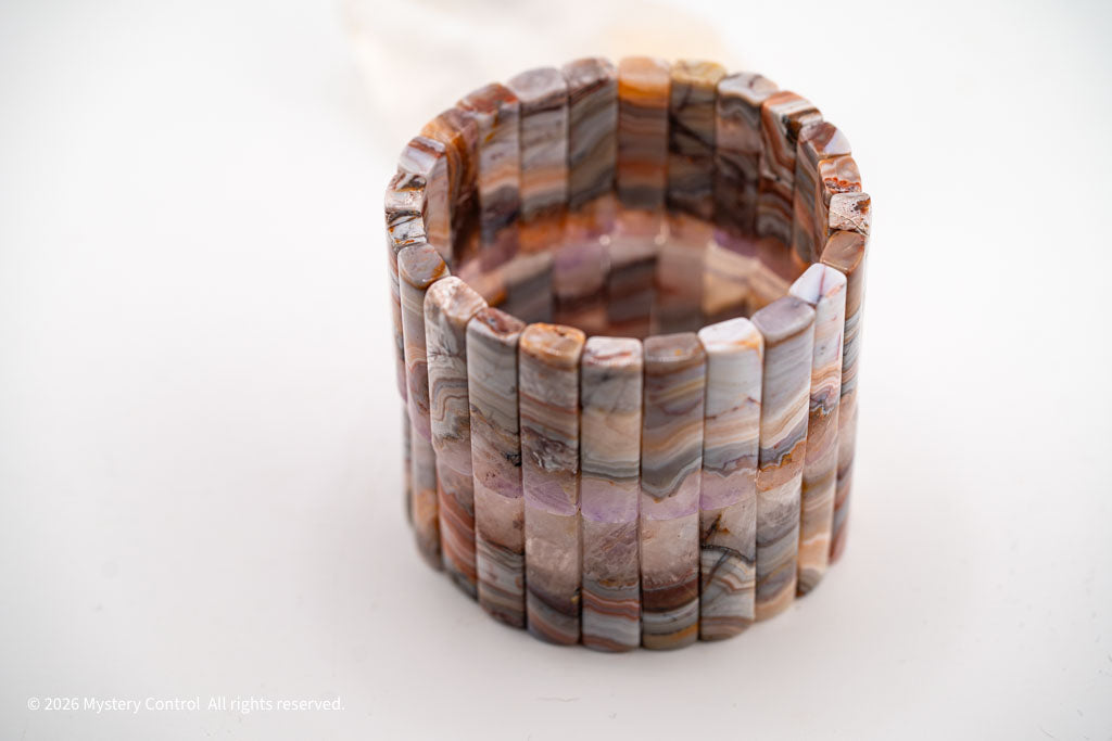 Amethyst Lace Agate Sculptural Bracelet