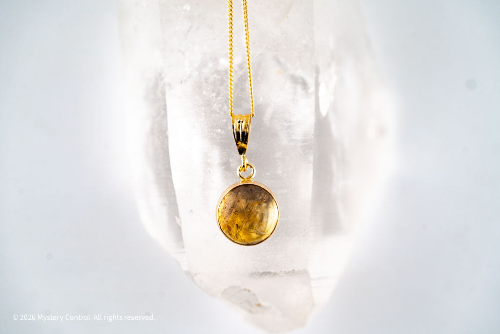 Positivity Sunstone and Gold Charm Necklace