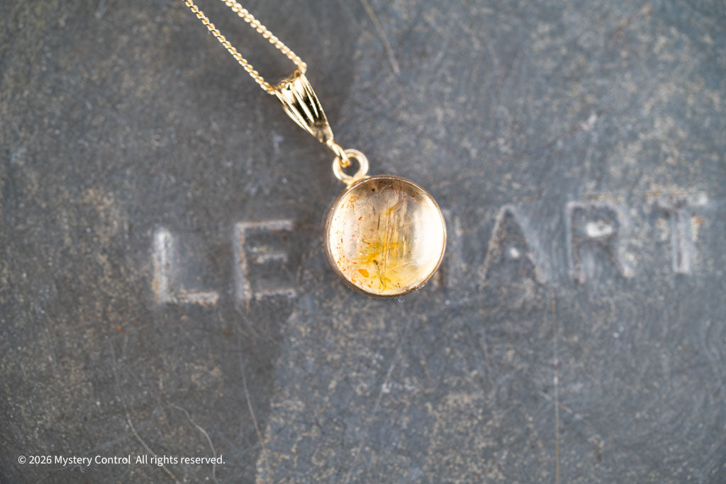 Positivity Sunstone and Gold Charm Necklace