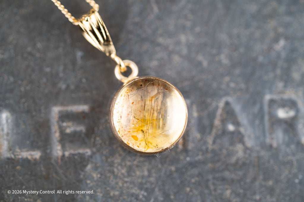 Positivity Sunstone and Gold Charm Necklace