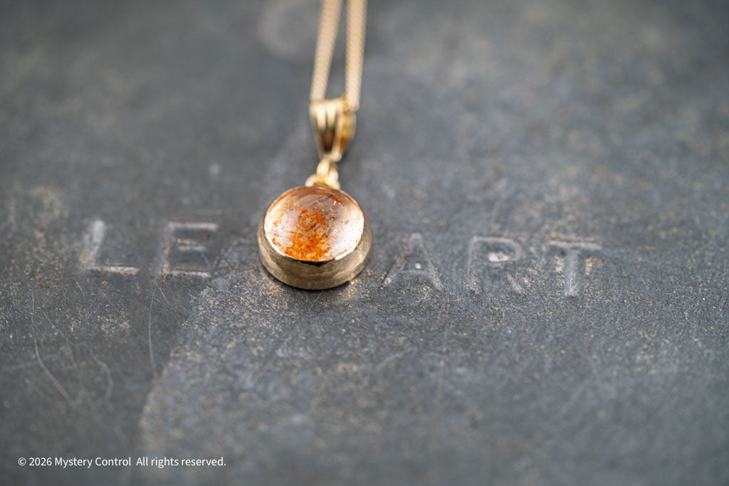 Positivity Sunstone and Gold Charm Necklace