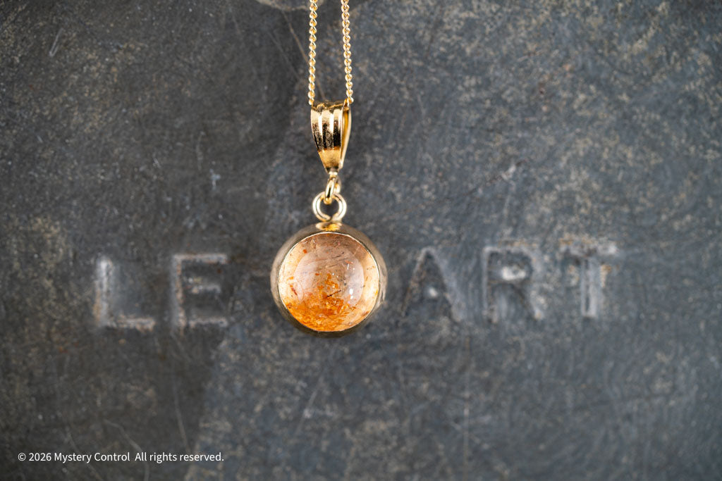 Positivity Sunstone and Gold Charm Necklace