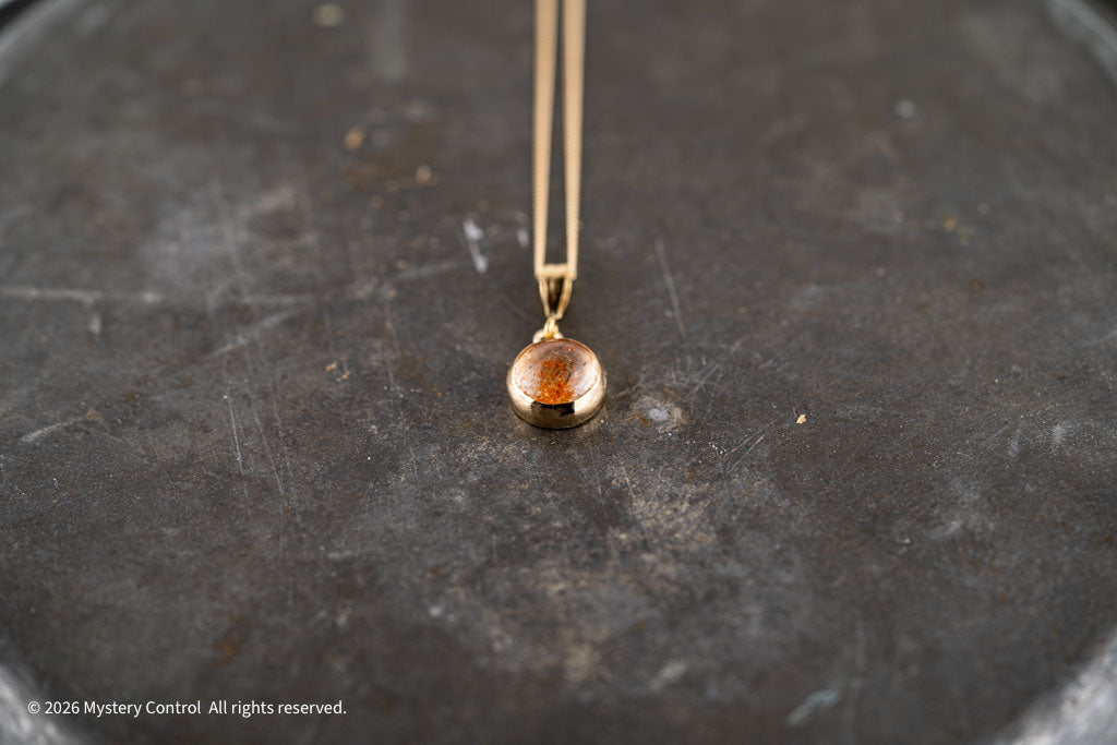 Positivity Sunstone and Gold Charm Necklace