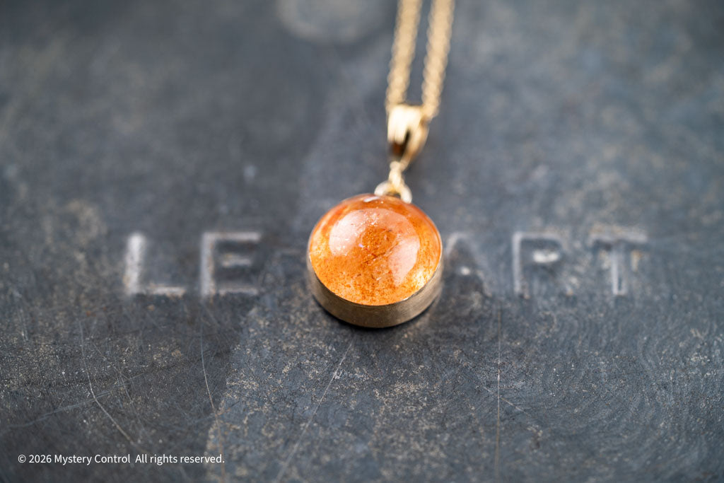 Positivity Sunstone and Gold Charm Necklace