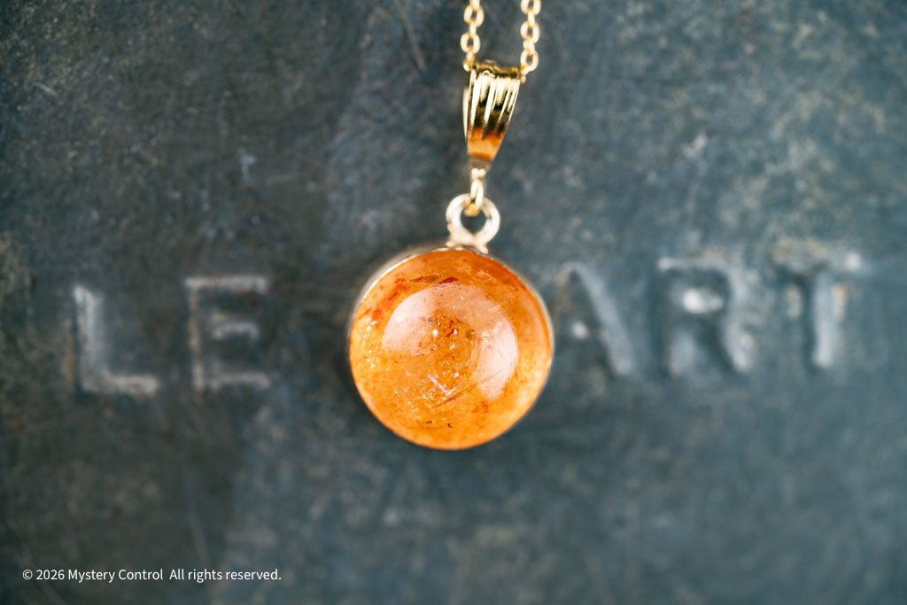 Positivity Sunstone and Gold Charm Necklace