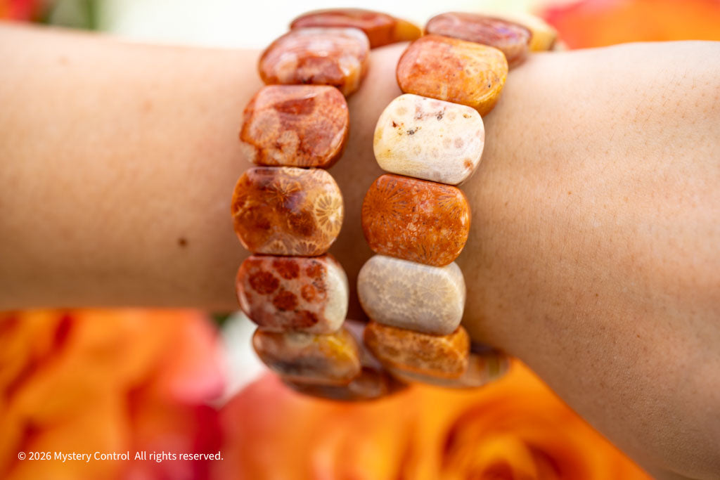 Chunky Fossil Coral Bracelet