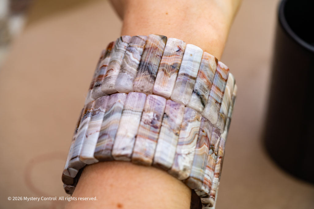 Amethyst Lace Agate Laughter Stone Bracelet