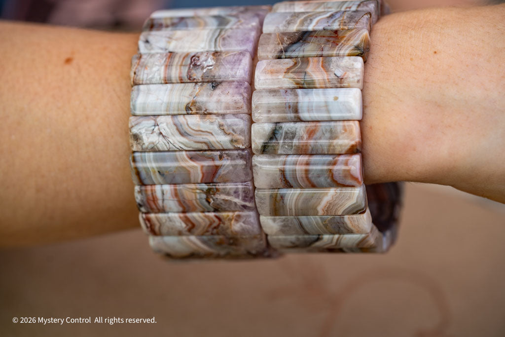 Amethyst Lace Agate Laughter Stone Bracelet