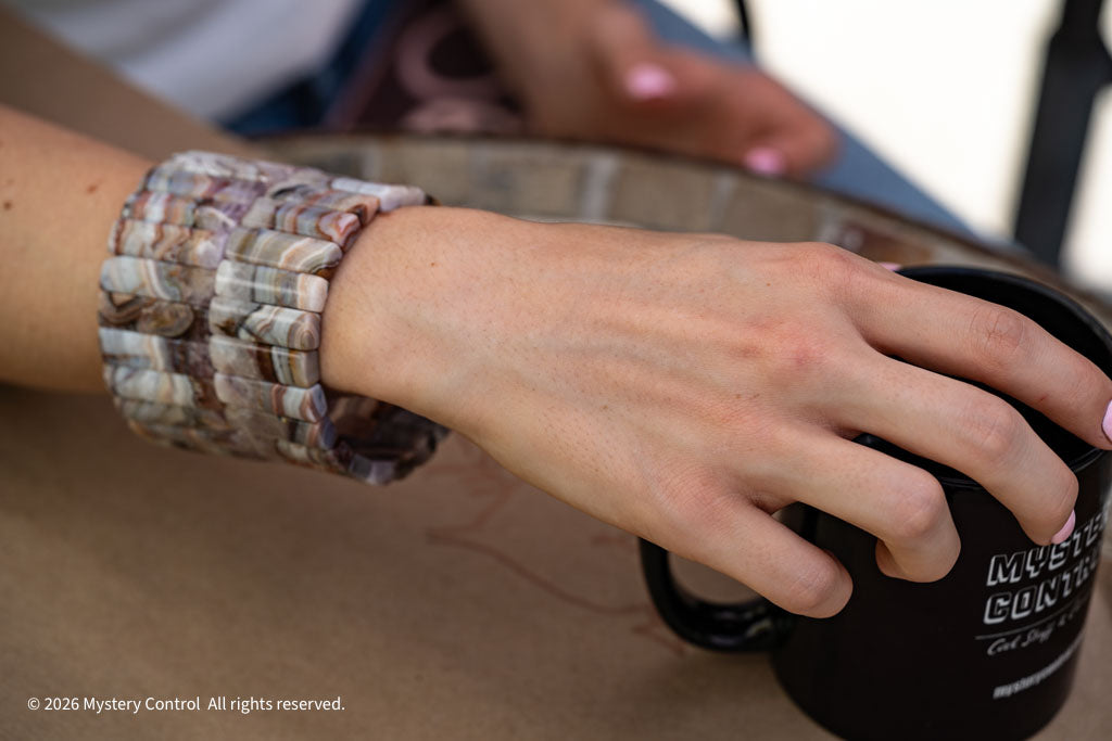 Amethyst Lace Agate Laughter Stone Bracelet